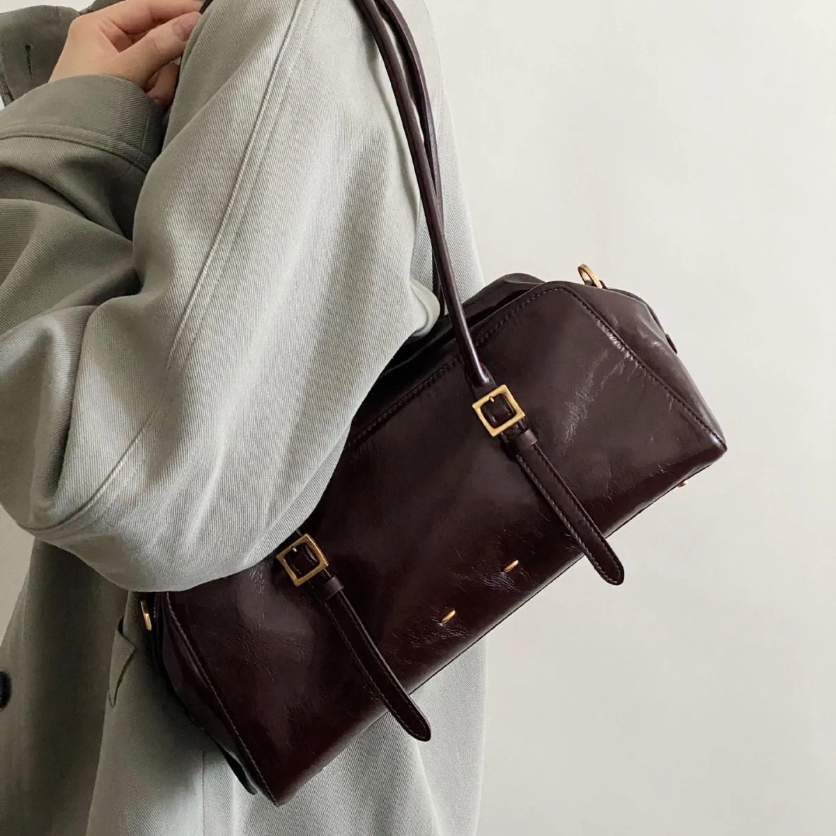 Vintage Large Capacity Women's Suede Leather Shoulder Crossbody Bag Versatile 2025 Commuter Boston Bag Woman Underarm Style - AliExpress Women's Handbags