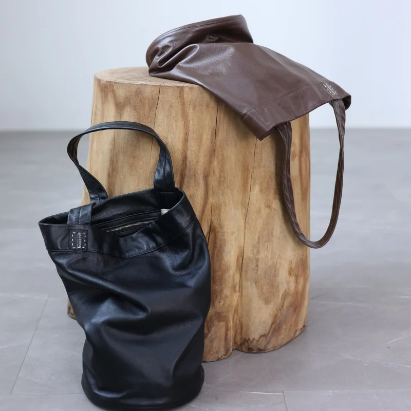 Women Genuine Leather Luxury Bucket Bags Large Capacity Soft Single Shoulder Tote Bag - AliExpress Women's Handbags