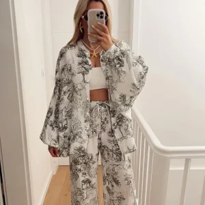 2025 Autumn Women's Cotton Silk Long Sleeve Pajama Set Breathable Comfortable European American Loungewear 2 Piece Casual L Size - AliExpress Women's Sleep & Lounge