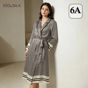 100% Mulberry Silk Women Robe Lapel Tie Homewear Four Seasons Bridal Morning Gown Outdoor Daily Loungewear Sleepwear - AliExpress Women's Sleep & Lounge