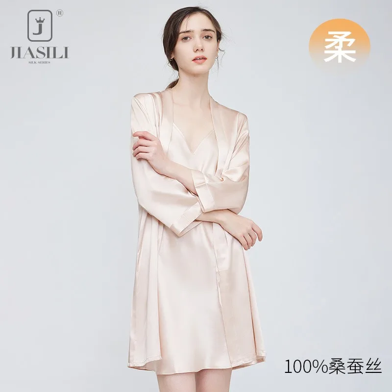 High End Women's Summer Nightgown 100% Mulberry Silk V Neck Pajamas Stylish Suspenders Luxurious Lounge wear - AliExpress Women's Sleep & Lounge