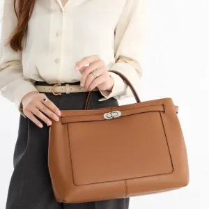 British Style Office Ladies Cowskin Genuine Leather Zipper Tote Handbag Crossbody Bag Design Elegant Women Single Shoulder Bag - AliExpress Women's Handbags
