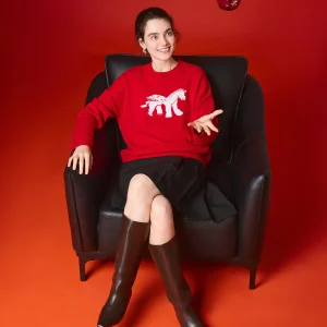 We 26  Year New Year Red 00% Merino Wool Knitted Sweater Women's Faion round Ne Pullover Sweater Comfortable Fit - AliExpress Sweaters&Jumpers