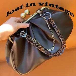 LOST IN VINTAGE Artificial Leather Puffy Bag Clic Clutch Metal Frame Large Ball Kiss Lock Big Purse Evening Clutchs 38x20x12cm - AliExpress Women's Handbags
