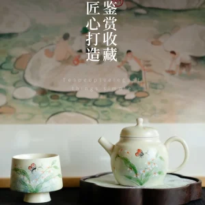 New Ceramic Teapot Creative Watercolor Style Pure Hand Drawing Oncidium Sketch Pot for Women - AliExpress Kitchen,Dining & Bar
