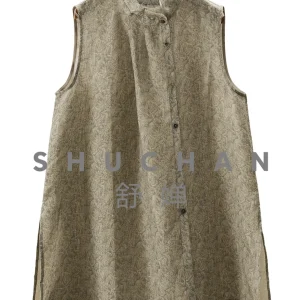 High Cold Tone Rain Dew Hemp Side Placket Printed Sleeveless Shirt Vest Women 15M4 Tops Mujer Blusas - AliExpress Shirts & Blouses