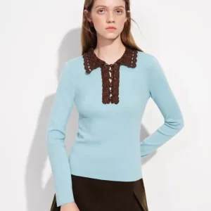 Fansi Lanen Women's Knitted  Ne Sweater Long Sve Color Blo Wool Blend Soft Comfortable Spring New Sle 2026 - AliExpress Sweaters&Jumpers
