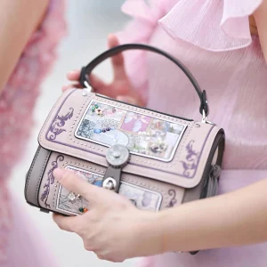 Original design: Genuine leather printed retro artistic flip bucket bag, shoulder bag, crossbody bag, hand-held - AliExpress Women's Handbags