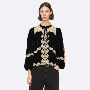 French Sle Long Sve irt Lace Splicing  Knot Belted Women's Loose Fit Polyester Fabric Bubble Sve irt - AliExpress Shirts & Blouses