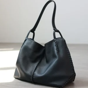 Women Luxury Genuine Leather Tote With Hand-woven Element Large Capacity Black Soft Shoulder Bag - AliExpress Women's Handbags