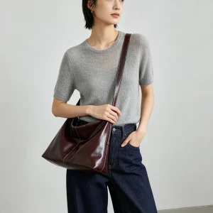Top Grain Leather Tote Bag Waxed Leather Shoulder Underarm Bag Women's Large Capacity Crossbody Bag - AliExpress Women's Handbags