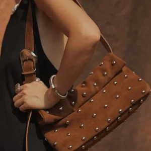 New Designer Women Flap Pocket Hasp Single Shoulder Bag Genuine Leather Handbag Rivets Wide Strap Casual Crossbody Underarm Bag - AliExpress Women's Handbags