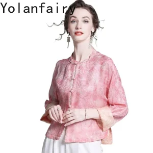 YOLANFAIRY 100% Real Mulberry Silk Shirts for Women Spring Summer 2026 Fashion Jacquard Silk Tops Gentle Sweet Blouse Reversible - AliExpress Shirts & Blouses