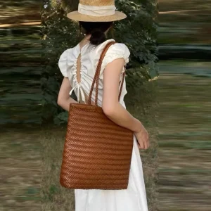 2026 New French Handmade Woven Leather Bag Shoulder Tote for Women Ins Style Unique Daily Travel Handbag Purse - AliExpress Women's Handbags