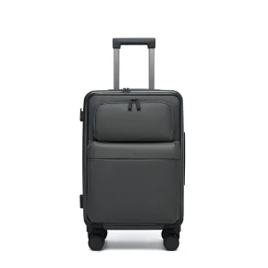Front opening luggage aluminum frame softside Luggage with Spinner Wheels Men Carry-On Luggage Women Travel Trolley Case 20 Inch - AliExpress Luggage