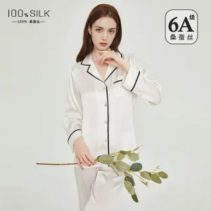100% Mulberry Silk Pajamas Set Women Spring Autumn Winter Soft Breathable Long Sleeve Lounge Sleepwear Homewear - AliExpress Women's Sleep & Lounge