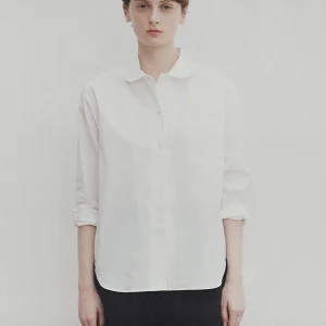 Slim Fit Women's Shirt Pure Color Drop Shoulder Basic Style Doll Collar Cotton Long Sleeve Business Casual Shirt for Spring - AliExpress Shirts & Blouses