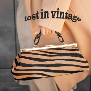 Lost in Vintage Clutchs Zebra Pattzebra Bag Artficial Leather Purse Antique Metal Frame Bags 38х12х14cm Evening Clutch - AliExpress Women's Handbags