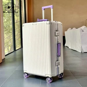 Women's 20-inch carry-on suitcase, check-in free leather case, 2025 new style travel case, trolley case, small combination lock - AliExpress Luggage
