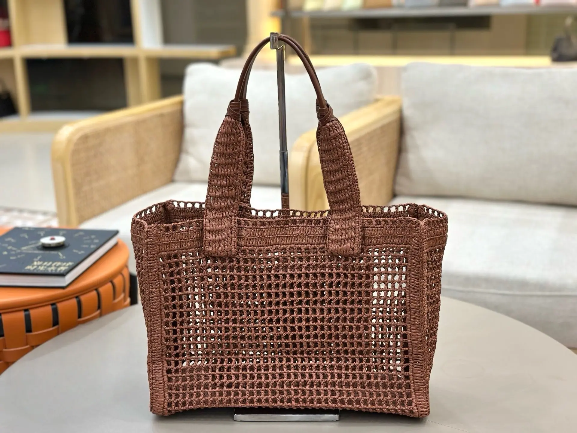 Spring/Summer 2026 Handmade Banana Lafite Grass Woven Handbag Hollow Tote Casual Versatile Beach Vacation Style Bag - AliExpress Women's Handbags