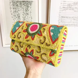 DOYUTIG Brand Women's Yellow Beaded Sunflower Cluthes Embroidery Sequin Crossbody Bag Lady Evening Bag For Wedding Party N033 - AliExpress Women's Handbags