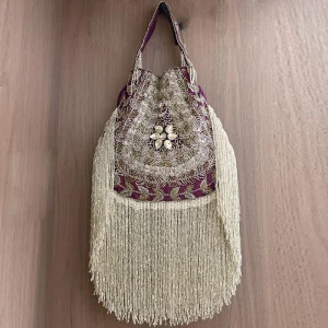 DOYUTIG Brand Indian Handmade Beaded Handbag Leaf Drawstring Blessing Bag Embroidery Long Tassels Wedding Party Evening Bag N034 - AliExpress Women's Handbags