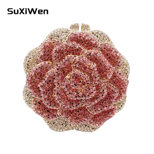 Luxury Rose Flower Crystal Clutch Bags Women Formal Party Evening Handbags Bridal Wedding Rhinestone Minaudiere Purse - AliExpress Women's Handbags