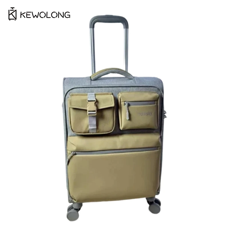 Color Block Carry On Luggage with Front Pocket, Water Resistant Spinner Suitcase Large Capacity, Travel Trolley for Men Women - AliExpress Luggage