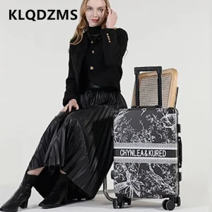 KLQDZMS  20 Inch Student Suitcase Women Boarding Trolley Case PVC Travel Bag Password Box 24 Inch Universal Wheel Luggage Bag - AliExpress Luggage