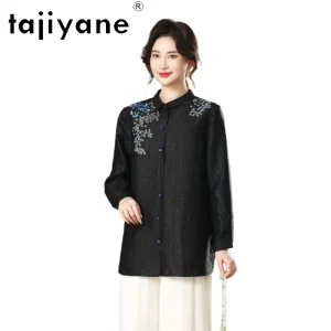 TAJIYANE 100% Mulberry Silk Xiangyun Sha Shirt Women Elegant Embroidered Blouse 2026 Spring Ladies Tops New Woman Clothes одежда - AliExpress Shirts & Blouses