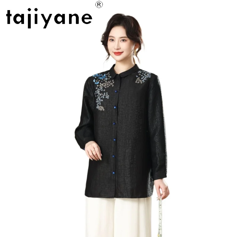 TAJIYANE 100% Mulberry Silk Xiangyun Sha Shirt Women Elegant Embroidered Blouse 2026 Spring Ladies Tops New Woman Clothes одежда - AliExpress Shirts & Blouses