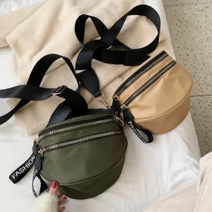 DHL30pcs Crossbody Bag Women nylon Plain Double Zipper Solid Waist Bag Mix Color - AliExpress Women's Handbags