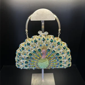 Handmade Diamond Crystal Metal Evening Bag Peacock Rhinestone Embellished Ladies' Handbag Modern Neutral Style Shape - AliExpress Women's Handbags