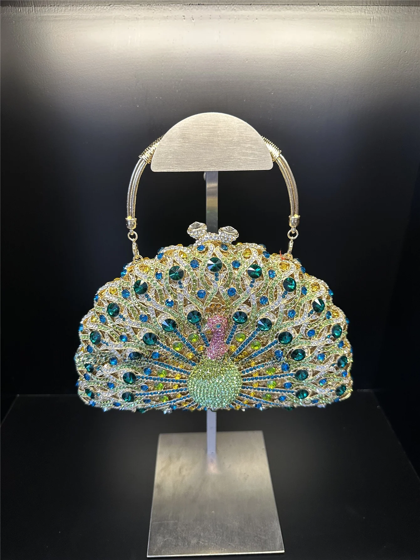 Handmade Diamond Crystal Metal Evening Bag Peacock Rhinestone Embellished Ladies' Handbag Modern Neutral Style Shape - AliExpress Women's Handbags