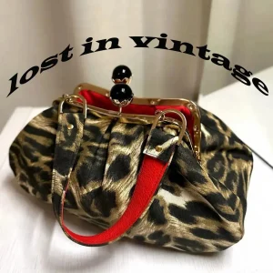 LOST IN VINTAGE Leopard Print Animals Fabric Soft Smooth Owl Bag Balls Bronze Kiss-lock Large Purse Clutch Large Bag - AliExpress Women's Handbags