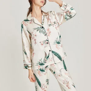 SuyaDream, Women Floral Pajamas, 19mm 100%Real Silk, Long sleeves Sleepwear Set, 2025 Spring, Printed Two-piece Nightwear - AliExpress Women's Sleep & Lounge