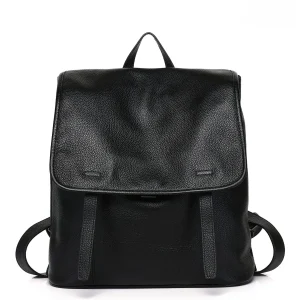 Women Top Grain Cowhide Flap Backpack 2 Ways Carry Metal Clasp Large Leather Rucksack With Back Zip Pocket For Work Travel - AliExpress Women's Handbags