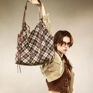 JACD Original Plaid Women's Large Capacity Autumn Winter Tote Bag Single Shoulder Bag Casual Simple Style Polyester Material - AliExpress Women's Handbags