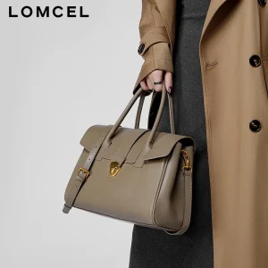 LOMCEL 118 Retro genuine leather handbag - new full-grain cowhide large capacity briefcase for business trips and daily commutes - AliExpress Women's Handbags