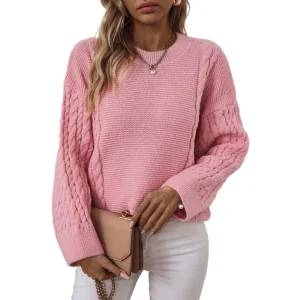 2024 autumn and winter new women's sweater European and  trade casual twist knitted sweater solid color pullover sweater women - AliExpress Sweaters&Jumpers