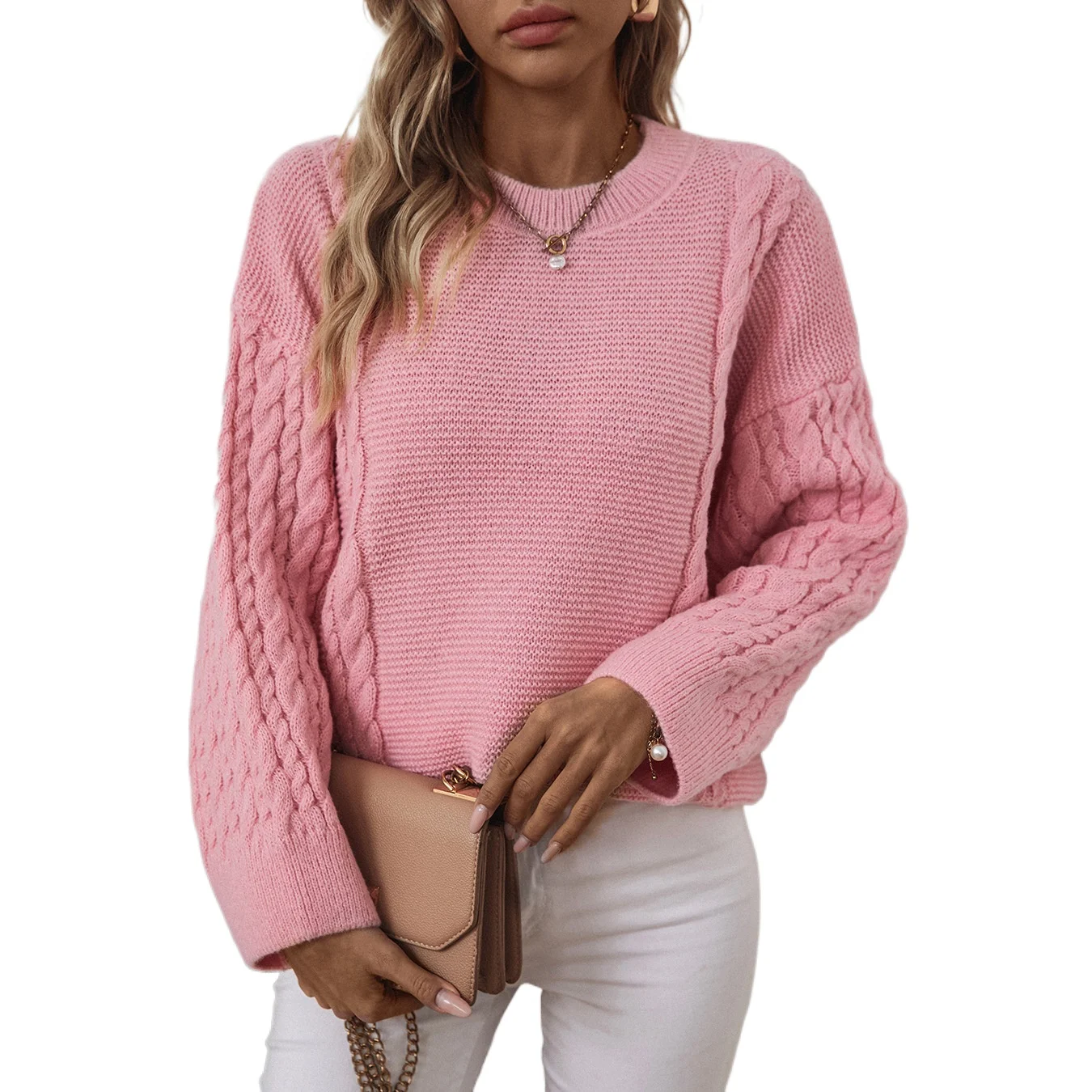 2024 autumn and winter new women's sweater European and trade casual twist knitted sweater solid color pullover sweater women - AliExpress Sweaters&Jumpers