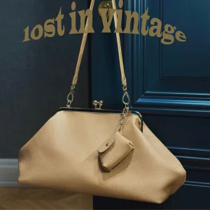 Lost In Vintage 37x23x14cm Slightly Clossy Leather Bags Kiss Lock Big Bronze Metal Evening Clutch with a Mini Earphones Pendant - AliExpress Women's Handbags