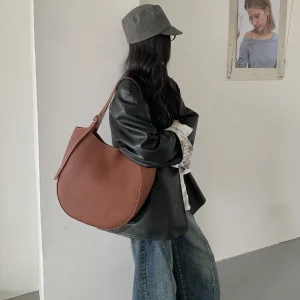 2026 Leather Women's Large Capacity Shoulder Bag, Top Layer Cowhide Tote Bag, Shoulder Bag Armpit - AliExpress Women's Handbags