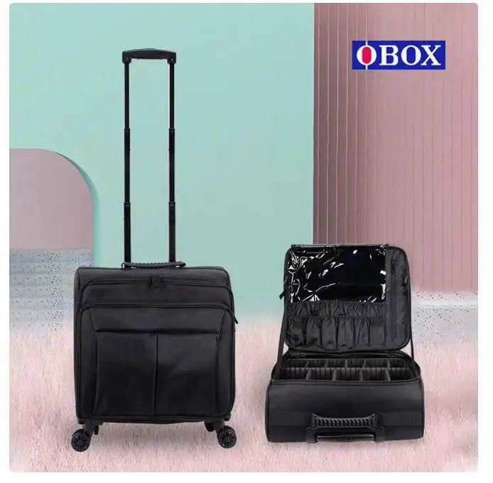 Women Trolley Makeup Train Case Cosmetics Suitcase Travel Storag Bag Trolley cosmetic bag large capacity PU Rolling cosmetic bag - AliExpress Luggage