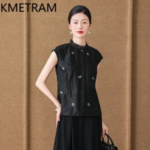 KMETRAM 100% Mulberry Silk Women Tops 2026 Summer New Style Traditional Chinese Short-sleeved Shirt Woman Clothes Blusa Feminina - AliExpress Shirts & Blouses