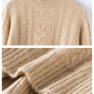 Choice Autumn Winter Women Cashmere Pullover Sweater Mock-neck Twist Knitwear 100% Cashmere Knitted Clothing High Quality Tops - AliExpress Sweaters&Jumpers