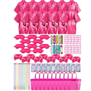 92 Pcs Spa Party Favors for Girls Slumber Party Supplies Kids Satin Robes Sleepover with Gift Bags for Girl Kids Birthday Gifts - AliExpress Women's Sleep & Lounge