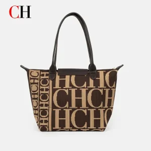 CH Monogram Jacquard Tote Bag Women Fashion Top Handle Handbag Large Capacity Casual Shoulder Bag For Work Travel - AliExpress Women's Handbags