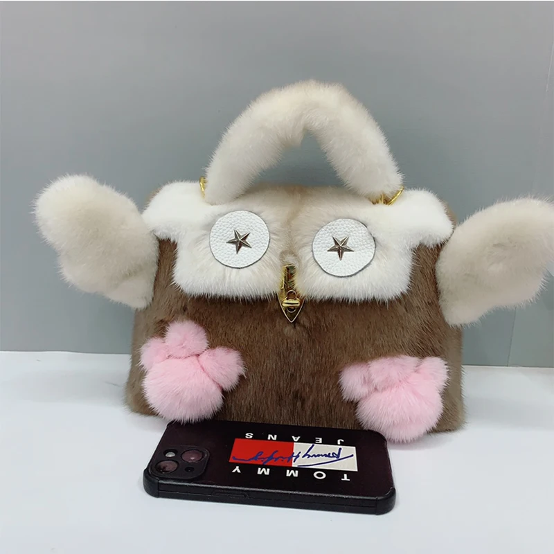 Real Mink Fur Bag Shoulder Bag Luxury Fashion Designer Women Purses And Handbags High Quality Fur Crossbody Bags For Women - AliExpress Women's Handbags