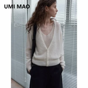 UMI MAO Tops Moli Alpaca Wool Camisole + Cardigan Series Simple Commuting Casual Knitted Top For Women Autumn - AliExpress Sweaters&Jumpers